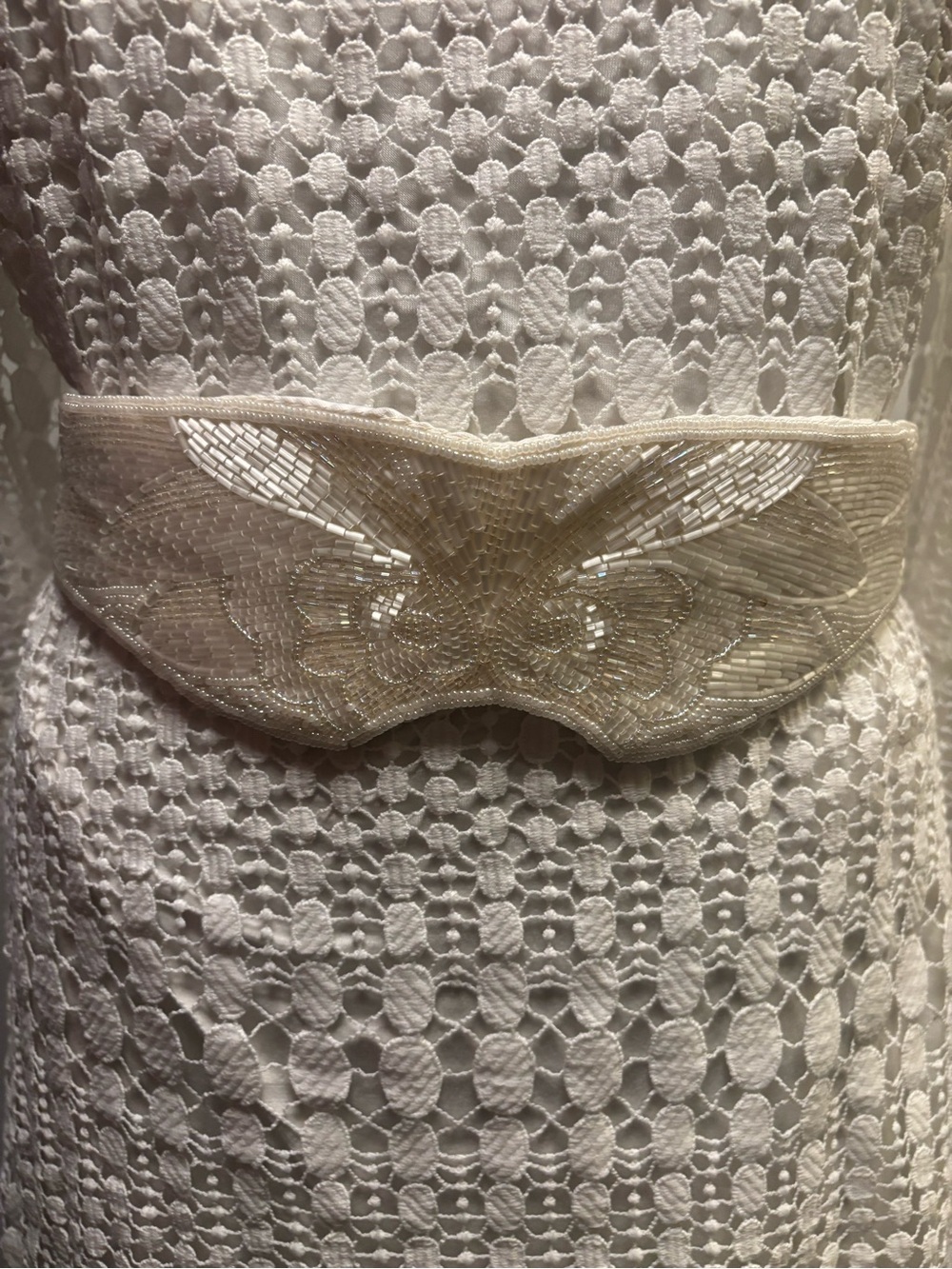 Beaded Ivory Bridal Sash Belt - Women's Dress Accessory